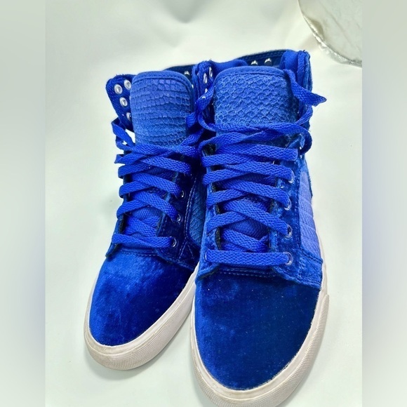 Supra Skytop royal blue velvet sneakers size 6 - Picture 9 of 16